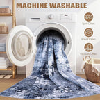 DMOYEST Washable Runner Rug for Hallway: 2x6 Neutral Modern Abstract Low Pile - Image 4
