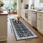 HEBE Washable Hallway Runner Rug 2'x 6' Non Slip Kitchen Rugs Runner, Low Pile - Image 2