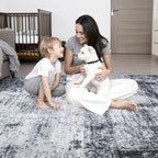 10x12 Area Rug Living Room Rug: Washable Modern Abstract Soft Thin Rug Indoor - Image 7