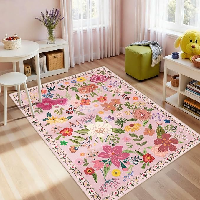 Latte&Fog 3x5 Entryway Area Rugs, Nursery Kids Rug, Non-Slip Small Throw Rug - Image 3