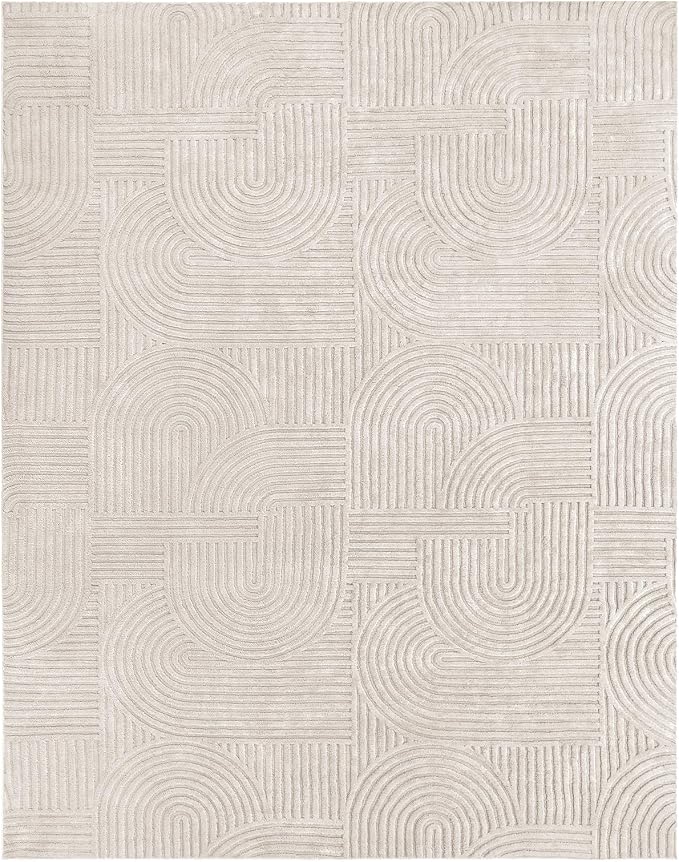 Pauwer 8x10 Washable Area Rugs for Living Room Modern Beige Solid Color Soft - Image 9
