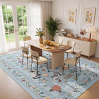 Unirea 9x12 Light Blue Grey Cat Area Rug - Image 7
