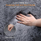 KICHOWUA Thick Area Rug Grey Fluffy 4x6 - Image 2