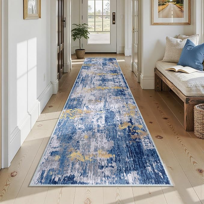 RELEANY Washable Area Rugs 2'6"x12 Non-Slip Modern Abstract Soft - Image 8