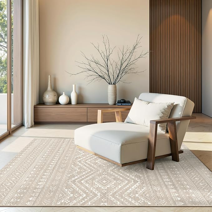 3x5 Washable Rug Moroccan Small Entryway Rug Non Slip Indoor Floor Carpet by Miukiki