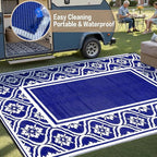 HUGEAR Plastic Outdoor Rug 6'x9' Waterproof Camping Carpet Outside Area Rug - Image 5