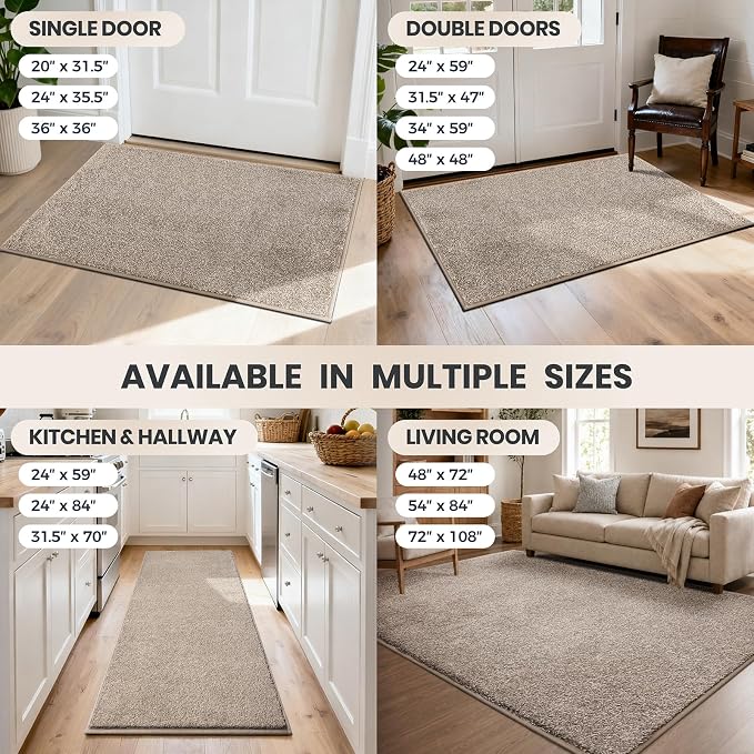 PURRUGS Dirt Trapping Door Mat 24" x 35.5", Non-Slip Machine Washable Entryway - Image 9