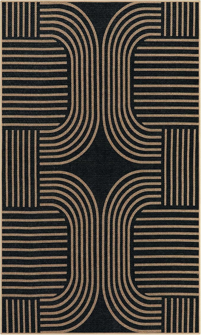 Lahome Enfys Modern Geometric Outdoor Easy Jute Rug, 3x5 Indoor Outdoor Rugs - Image 7
