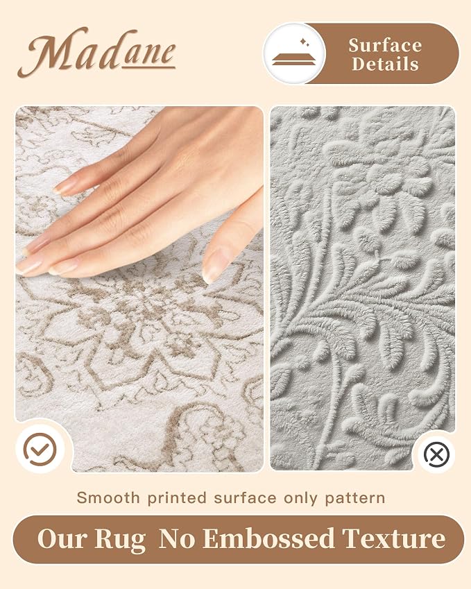 Madane Washable 7x9 Area Rugs for Living Room, Vintage Natural Rug - Image 5
