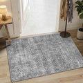 Latte&Fog 2x3 Entryway Rug, Small Vintage Grey Door Mat, Washable Kitchen Rug by LatteFog