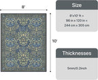 GENIMO 8x10 Washable Area Rug, Non-Slip Vintage Boho Floral Carpet, Soft - Image 2