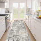 Runner Rug Kitchen Washable Rugs: 3x10 Non-Slip Abstract Soft Modern Stain by LOONGRUG