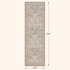 Vintage Moss Green 2‘6“x8’ Kitchen Runner Rug Non Slip - Image 2