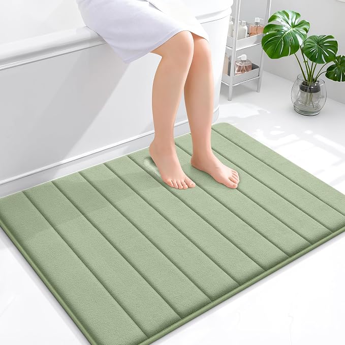 OLANLY Memory Foam Bath Mat 40x32, Super Soft Absorbent Bathroom Rugs, Quick Dry by OLANLY