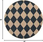 Lahome Colette Checkered Round Entryway Rug 4ft, Circle Indoor Outdoor Patio - Image 2