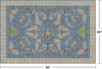 Blue 2x3 Kitchen Rugs Non Slip Washable, 0.25" Low Pile Stain & Fade Resistant - Image 2