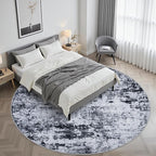 Round Area Rug for Living Room: 6 ft Washable Modern Abstract Soft Thin Rug - Image 2