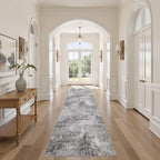 DMOYEST Washable Runner Rug for Hallway: 2.6x10 Neutral Modern Abstract Low by DMOYEST