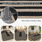 Lahome Enfys Modern Geometric Easy Jute Outdoor Rug, 5x7 Patio Living Room Rug - Image 4
