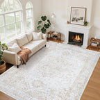 Area Rug 6x9 Living Room Rug Washable:No-Slip Vintage Medallion Rug Soft Low by Unknown