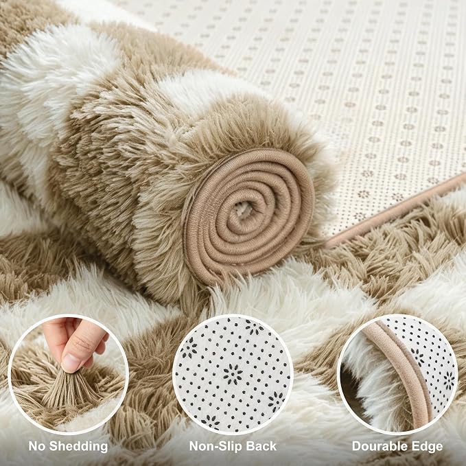 Shag Runner Rug for Bedroom Living Room 3x7 Upgrade Non-Slip Fluffy Soft - Image 4