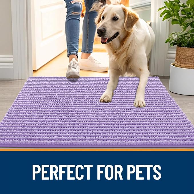 OLANLY Dog Door Mat for Muddy Paws 59x35, Ultra Absorbent Chenille Mud Doormat - Image 6
