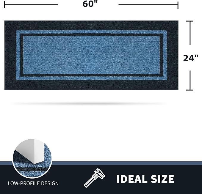 PURRUGS Dirt Trapping Door Mat 24" x 60", Non-Slip Machine Washable Entryway Rug - Image 2