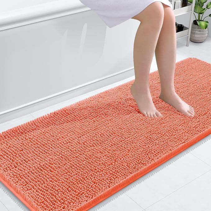 OLANLY Bathroom Runner Rugs 59x24, Extra Soft Absorbent Chenille Bath Rugs by OLANLY