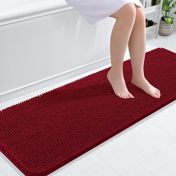 OLANLY Bathroom Runner Rugs 59x20, Extra Soft Absorbent Chenille Bath Rugs by OLANLY