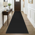KOZYFLY Black Runners for Hallway 3x9, Wide Washable Runner Rug, Woven Non Slip by KOZYFLY