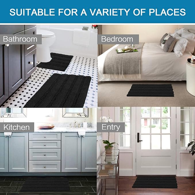 H.VERSAILTEX Bathroom Rugs Bath Rug Set 2 Piece Bathroom Contour Rug Toilet Mat - Image 6