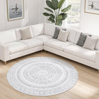 cotiled 5x5 Round Area Rugs Living Room Rug: Washable Boho Rugs - Image 8