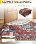 RELEANY Area Rugs Small 2'6"x4' Washable Non-Slip, Floral Vintage Distress - Image 4