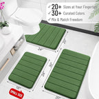 OLANLY Memory Foam Long Bathroom Rugs Runner 59x24, Super Soft Absorbent Bath - Image 2