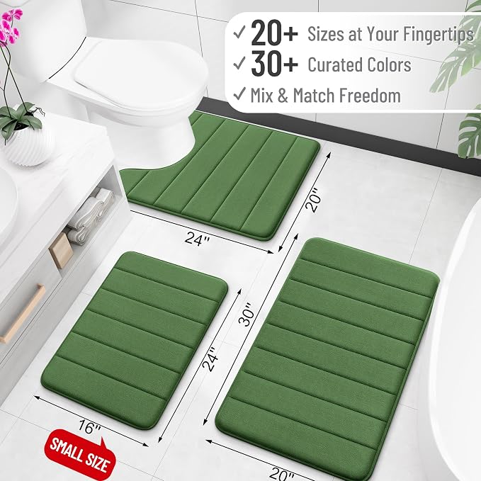OLANLY Memory Foam Long Bathroom Rugs Runner 59x24, Super Soft Absorbent Bath - Image 2