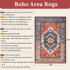 SERISSA Washable Rugs 8x10 Area Rugs, Large Non-Slip Boho Living Room Rust Rug - Image 2