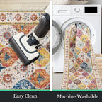HEBE Hallway Runner Rug 2'x6' Washable Vintage Distressed Area Rugs Non Slip - Image 4