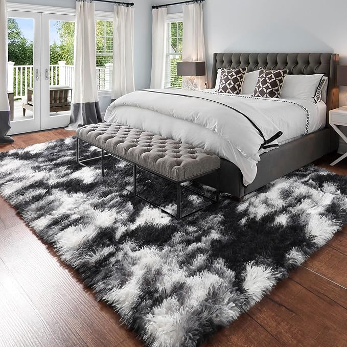 Amdrebio Black White Grey Area Rugs - Image 3