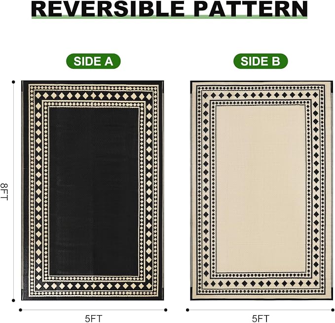 RURALITY Outdoor Rugs 5x8 Waterproof - Image 2