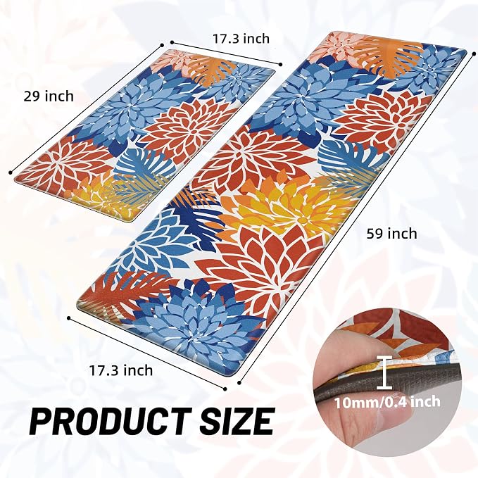 Arenarug Kitchen Mats for Floor 2PCS Cushioned Anti Fatigue Kitchen Mats - Image 2