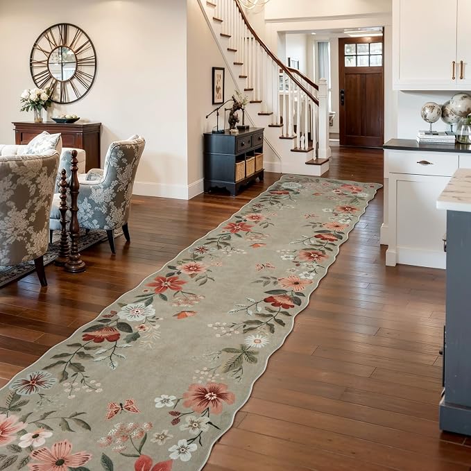 Lahome Floral Hallway Runner Rug Non Slip, Kitchen Runner Stain Resistan Carpet - Image 2