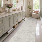 Latte&Fog 2x10 Washable Hallway Long Runner Rug, Non Slip Low Pile Ivory - Image 4