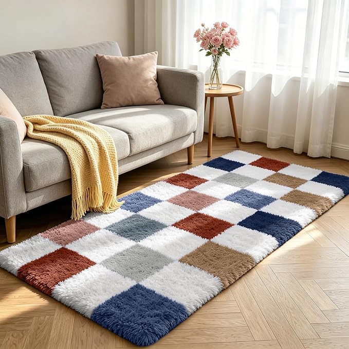 Shag Runner Rug for Bedroom Living Room 3x7 Upgrade Non-Slip Fluffy Soft - Image 2