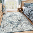 Lessymo Vintage Medallion Rug for Living Room 5x7, Machine Washable Area Rugs - Image 7