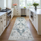 Lessymo Runner Rug 2 x 6, Machine Washable Entryway Rugs Boho Faux Wool Low - Image 3