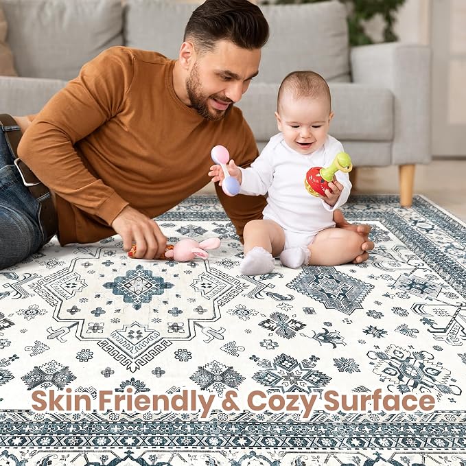 Vintage Living Room Area Rug 6x9 - Image 3