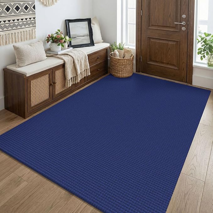 KOZYFLY Washable 4x5 Entry Woven Area Rug, Braided Throw Rugs by KOZYFLY