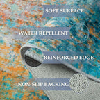 RELEANY Washable Area Rugs 9'x12' Non-Slip Modern Abstract Soft - Image 3
