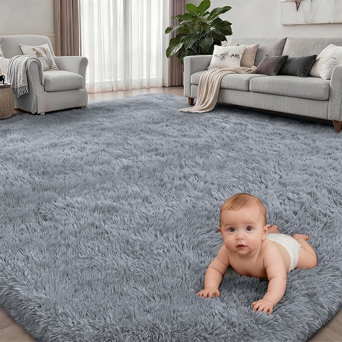 Fluffy Area Rugs 9x12 Living Room Bedroom: Ultra Soft Shag Rug Upgrade Non-Slip - Image 2