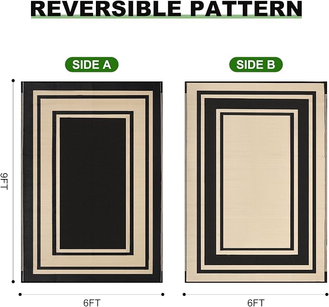 RURALITY Outdoor Rugs 6x9 Waterproof - Image 2